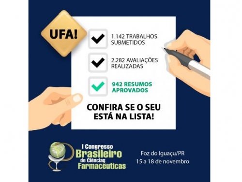 DIVULGADA A LISTA DE RESUMOS DE TRABALHOS CIENTÍFICOS APROVADOS PARA O I CBCF