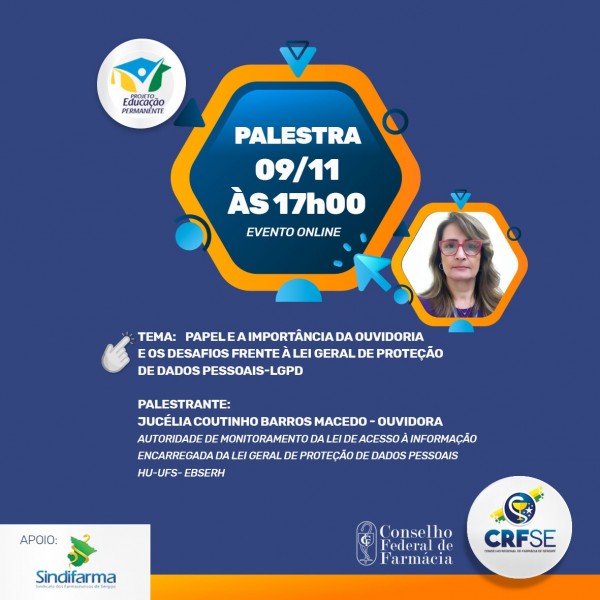 Aberta as inscrições para palestra online sobre o Papel e a importância da Ouvidoria e os desafios frente à Lei Geral de Proteção de Dados Pessoais-LGPD