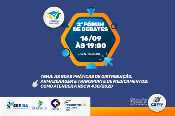 2º Fórum de Debate sobre boas práticas de distribuição, armazenagem e transporte de medicamentos será no dia 16 de setembro