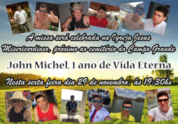 MISSA DE 1 ANO DE FALECIMENTO DO FARMACÊUTICO JOHN MICHAEL