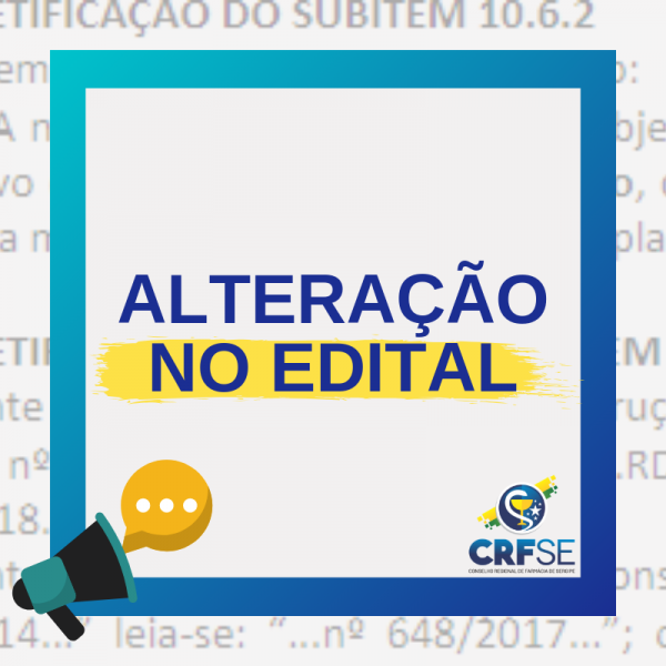 CRF/SE anuncia alteração no edital do Concurso Público