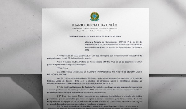 Ministério da Saúde publica Diretrizes Nacionais do Cuidado Farmacêutico