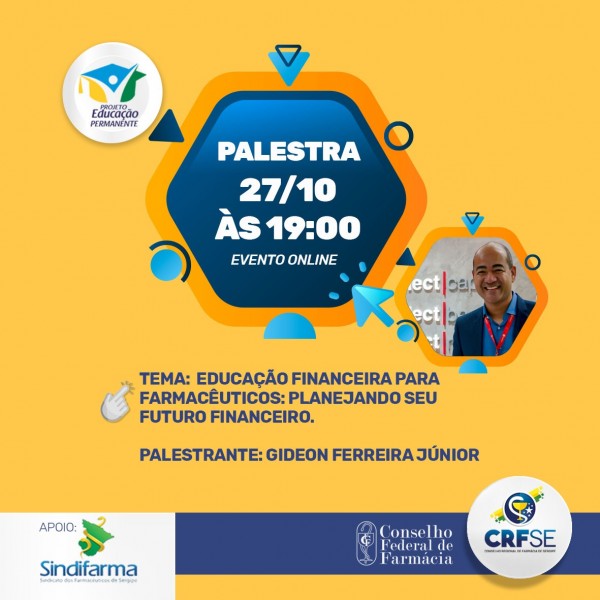 Aberta as inscrições para palestra online sobre Educação Financeira para Farmacêuticos: planejando seu futuro financeiro.