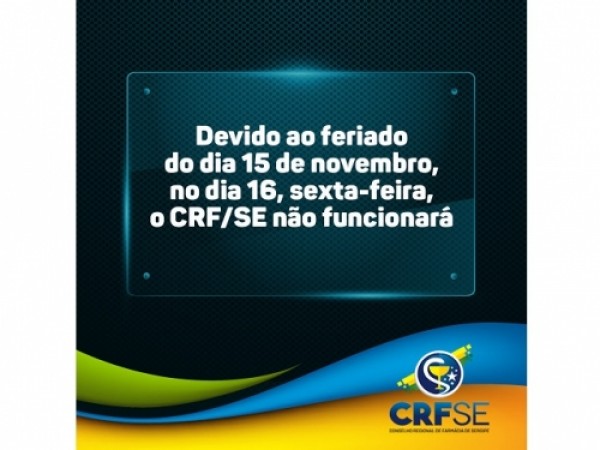 FUNCIONAMENTO NO DIA 16 DE NOVEMBRO
