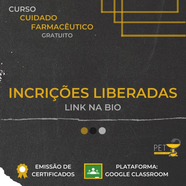 CURSO “CUIDADOS FARMACÊUTICOS” DO PET/UFC - FARMÁCIA TEM APOIO DO CRF/SE