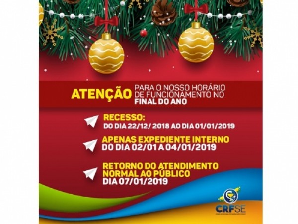 FUNCIONAMENTO DURANTE O FINAL DO ANO