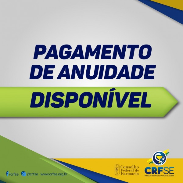 PAGAMENTO DE ANUIDADE DISPONÍVEL