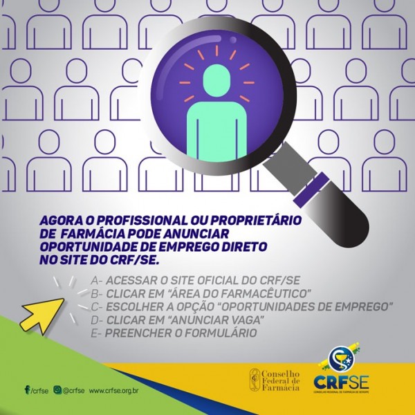 CRF/SE ABRE CANAL ONLINE PARA DIVULGAÇÃO E OPORTUNIDADE DE EMPREGO