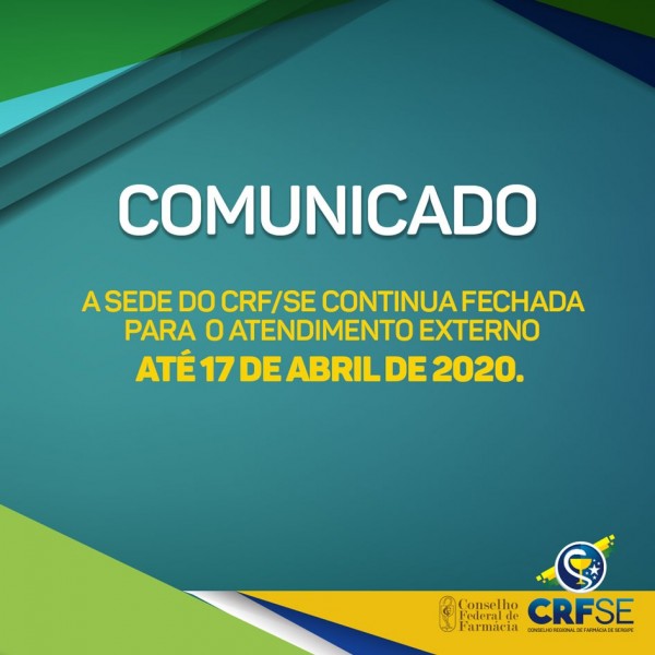CRF/SE MANTÉM SEDE FECHADA PARA ATENDIMENTO EXTERNO