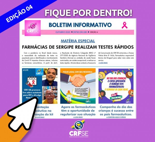 CONFIRA O QUARTO BOLETIM INFORMATIVO DO CRF/SE