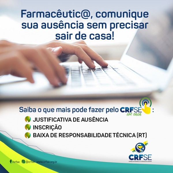 CONFIRA SERVIÇOS REALIZADOS NO SISTEMA CRF/SE EM CASA