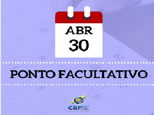CRF/SE NÃO FUNCIONARÁ NO DIA 30 DE ABRIL DE 2018