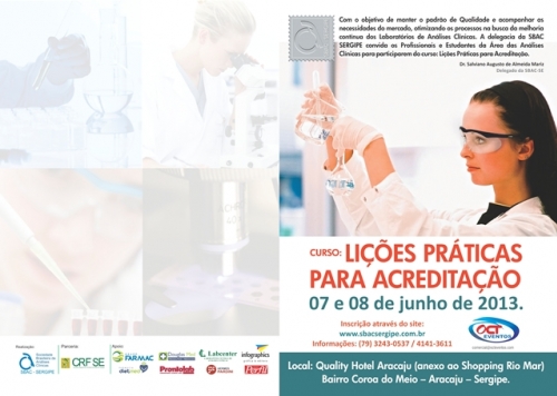 SBAC-SE promove curso sobre Lições práticas para a acreditação
